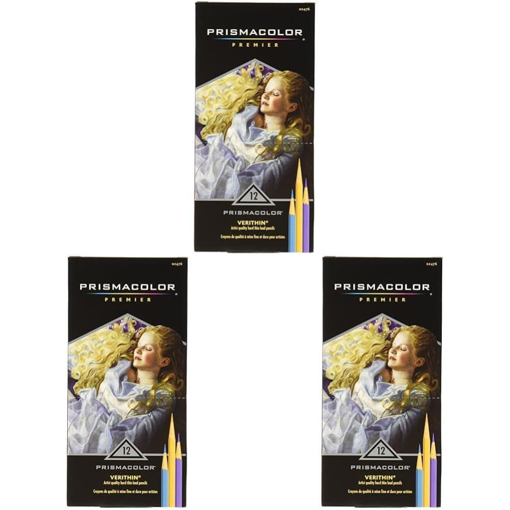 Prismacolor 2476 Verithin Coloured Pencils, Assorted Colours, 12-Count(12 Count (Pack of 3))