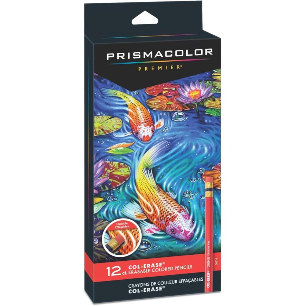 Prismacolor Col-Erase Erasable Colored Pencils, Adult Coloring, 12 Pack(12 Count)