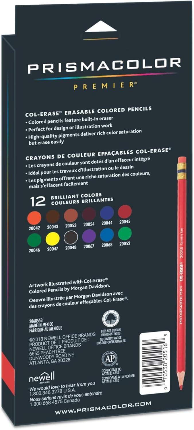 Prismacolor Col-Erase Erasable Colored Pencils, Adult Coloring, 12 Pack(12 Count) - view 2