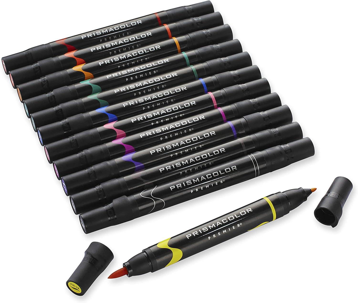 Prismacolor Premier Double-Ended Art Markers, Fine And Brush Tip, Adult Coloring, 12 Pack(12 Count) - view 2