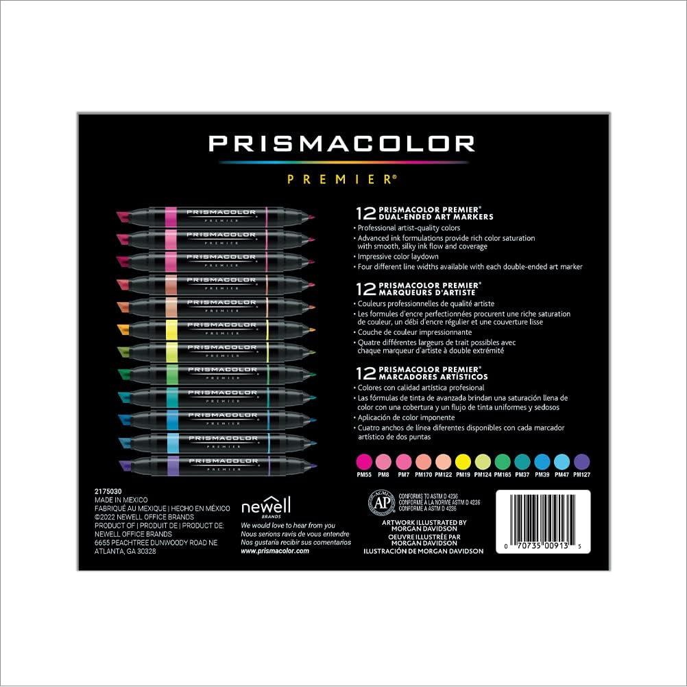 Prismacolor Premier Double-Ended Art Markers Fine And Chisel Tip Manga Colors Adult Coloring 12 Pack(Hyper Brights) - view 6