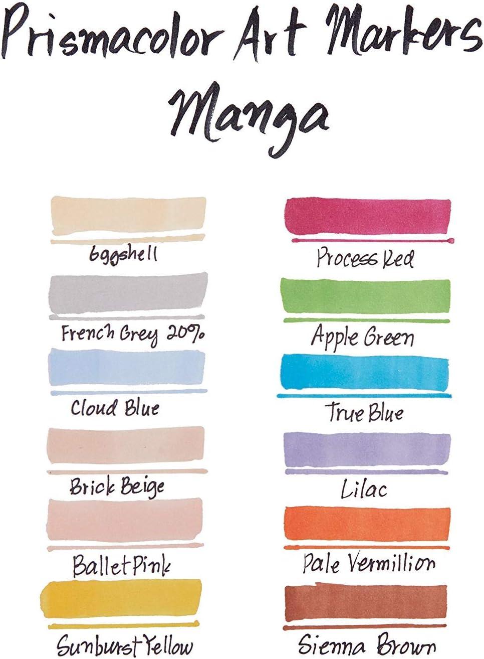 Prismacolor Premier Double-Ended Art Markers Fine And Chisel Tip Manga Colors Adult Coloring 12 Pack(Manga) - view 6