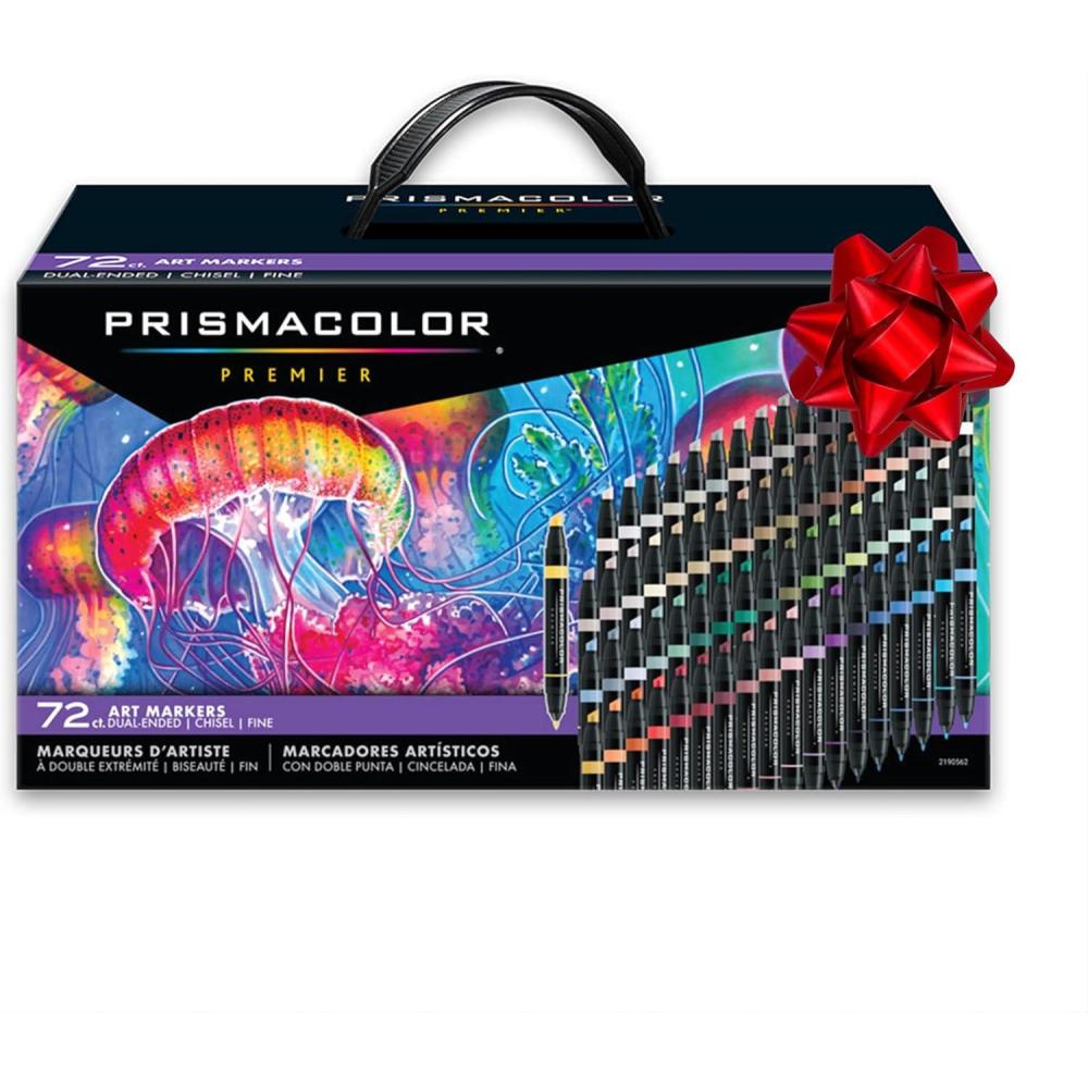 Prismacolor Premier Dual-Ended Art Markers, Chisel and Fine Tips, Assorted Colors, Set of 72 in Carry Case – Art Supplies, Alcohol-Based Ink, Coloring, Creative, Artist, Holiday Gift, Adult Coloring