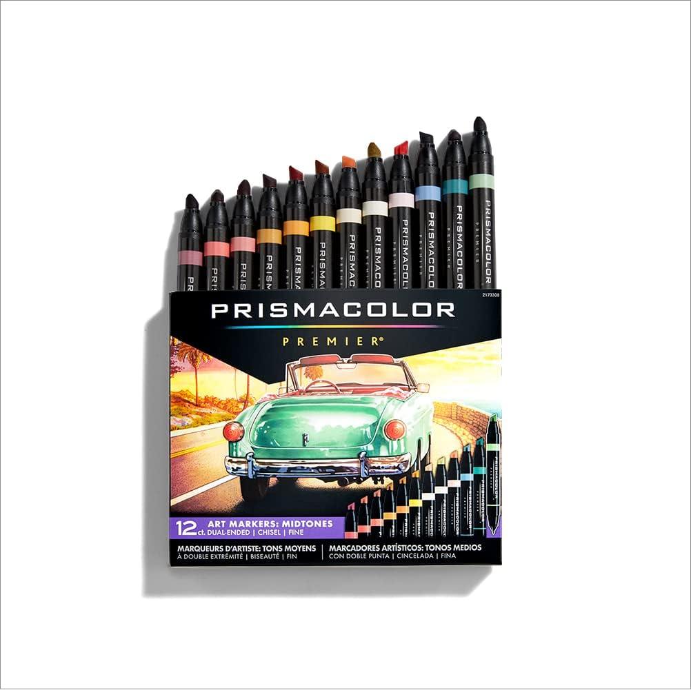Prismacolor Premier Double-Ended Art Markers Fine And Chisel Tip Manga Colors Adult Coloring 12 Pack(Mid Tone) - view 5