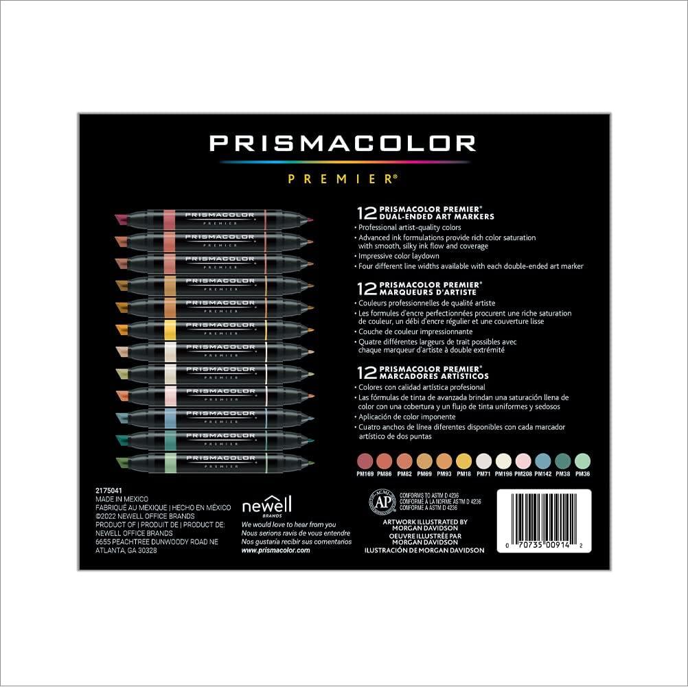 Prismacolor Premier Double-Ended Art Markers Fine And Chisel Tip Manga Colors Adult Coloring 12 Pack(Mid Tone) - view 6
