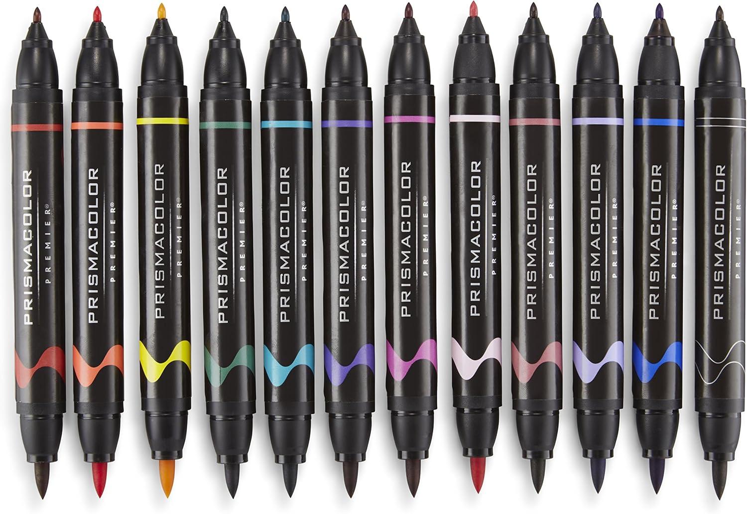 Prismacolor Premier Double-Ended Art Markers, Fine And Brush Tip, Adult Coloring, 12 Pack(72 Count Fine & Brush) - view 2
