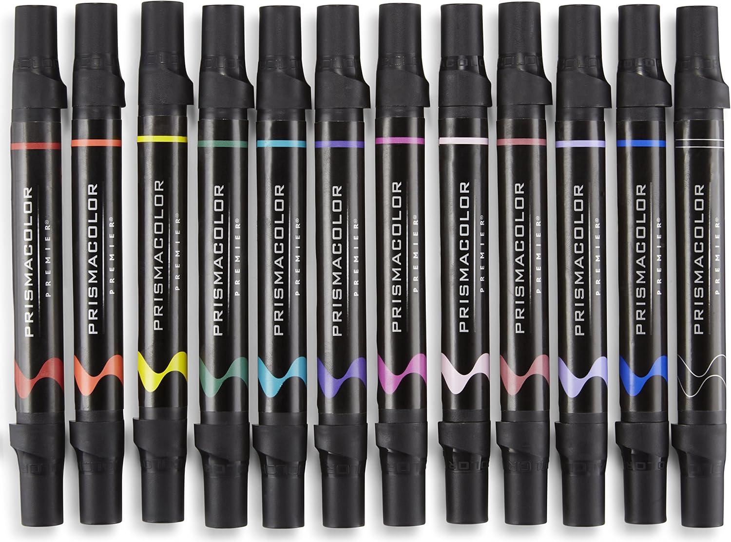 Prismacolor Premier Double-Ended Art Markers, Fine And Brush Tip, Adult Coloring, 12 Pack(72 Count Fine & Brush) - view 3