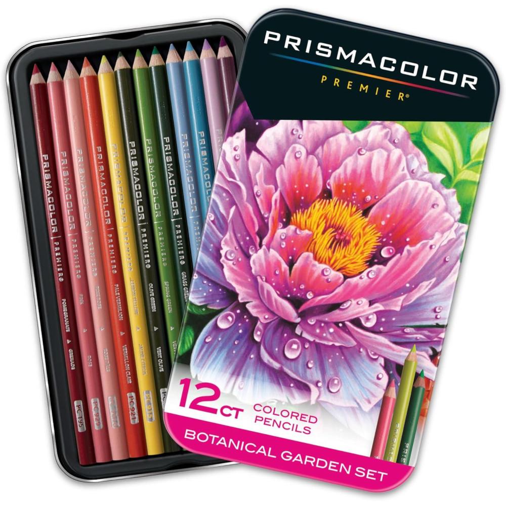Prismacolor Technique Animal Drawing Set, Includes Colored Pencils and Step-by-Step Drawing Tutorials, Assorted Colors, 12 Count(Botanical Garden)