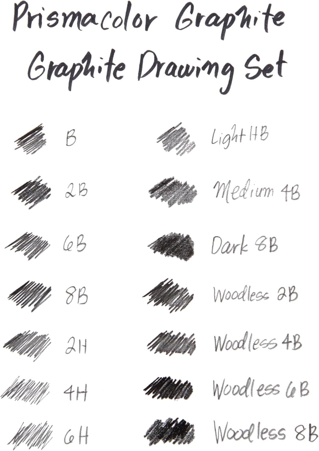 Prismacolor Premier Graphite Drawing Pencils With Erasers & Sharpeners, Adult Coloring, 18-Piece Set(Graphite Drawing Set) - view 5