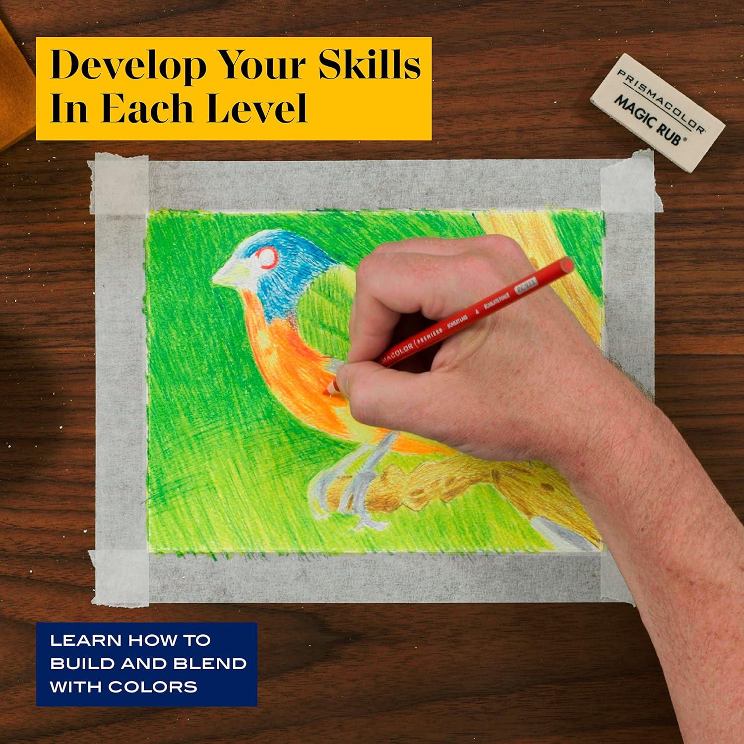 Prismacolor Technique, Art Supplies and Digital Art Lessons, Animal Drawings Set, Level 3, Includes Artist Roll Case, Dog, Cat & Pet Lesson, 28 Count(Animal Level 2) - view 3