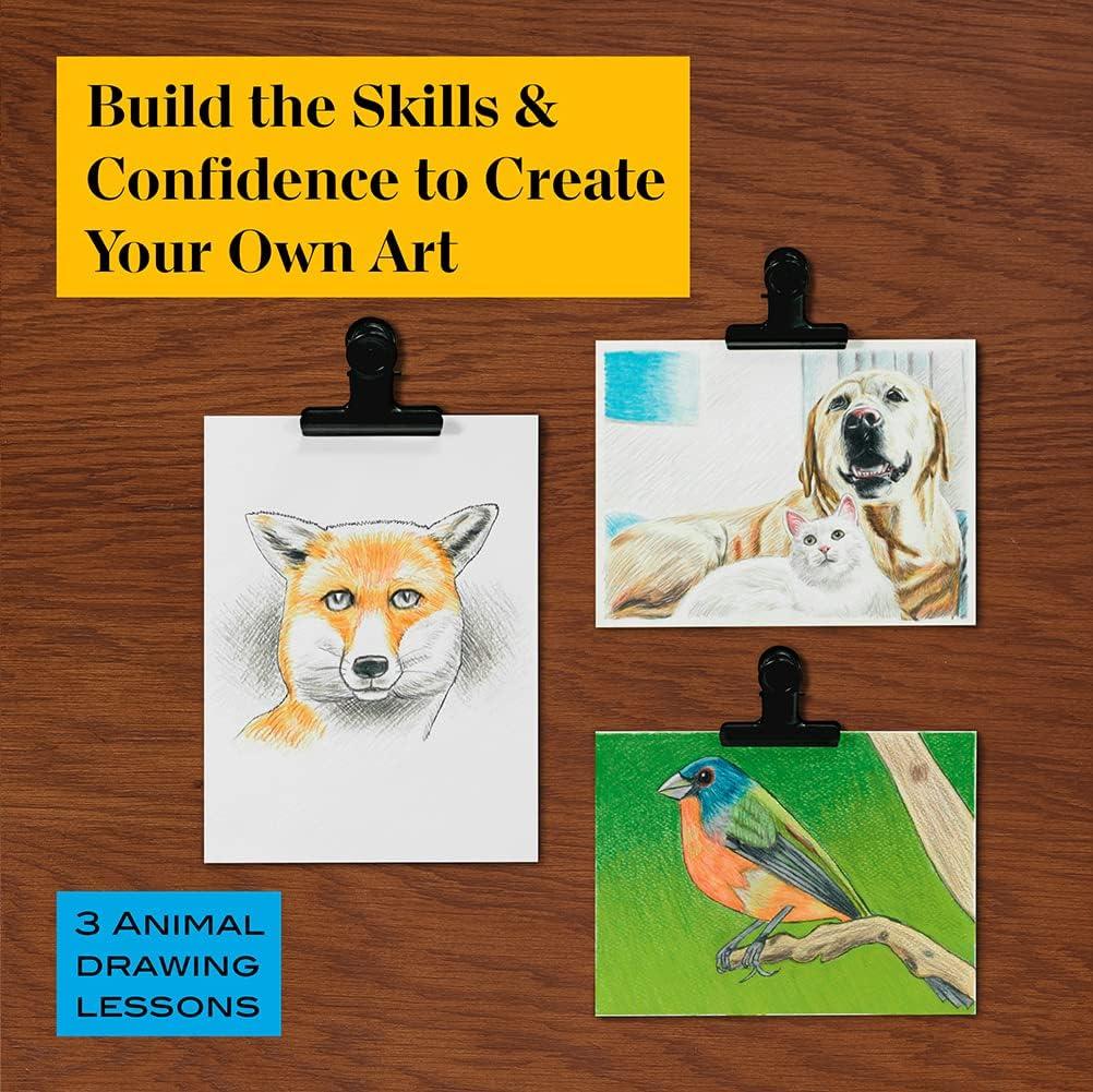 Prismacolor Technique, Art Supplies and Digital Art Lessons, Animal Drawings Set, Level 3, Includes Artist Roll Case, Dog, Cat & Pet Lesson, 28 Count(Animal Level 1-3) - view 5