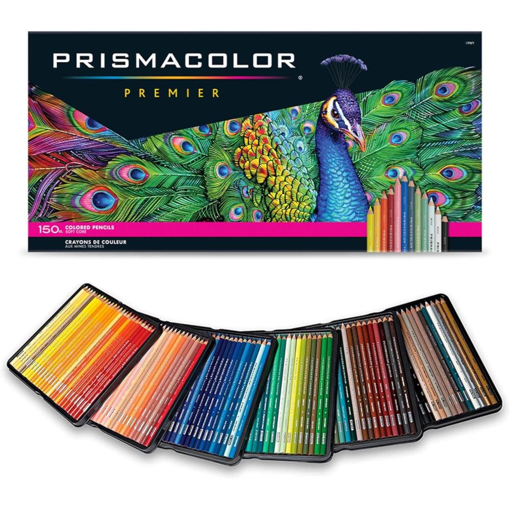 Prismacolor Premier Colored Pencils, Soft Core, Assorted Colors, 150 Count – Durable, Vibrant, Ultra-Smooth, Adult Coloring, Drawing, Sketching, Arts & Crafts(150 Count (Pack of 1))
