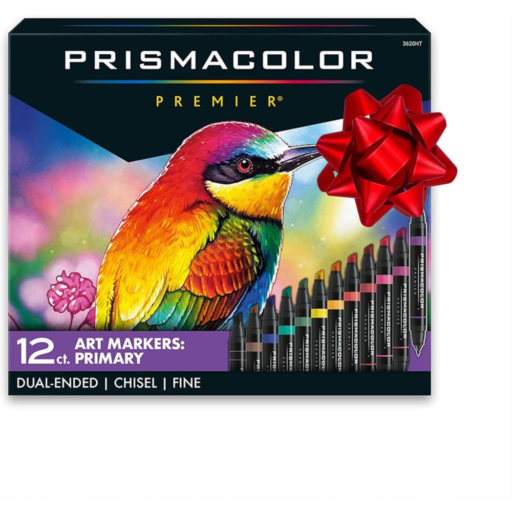 Prismacolor Premier Double-Ended Art Markers Fine And Chisel Tip Manga Colors Adult Coloring 12 Pack(Assorted)
