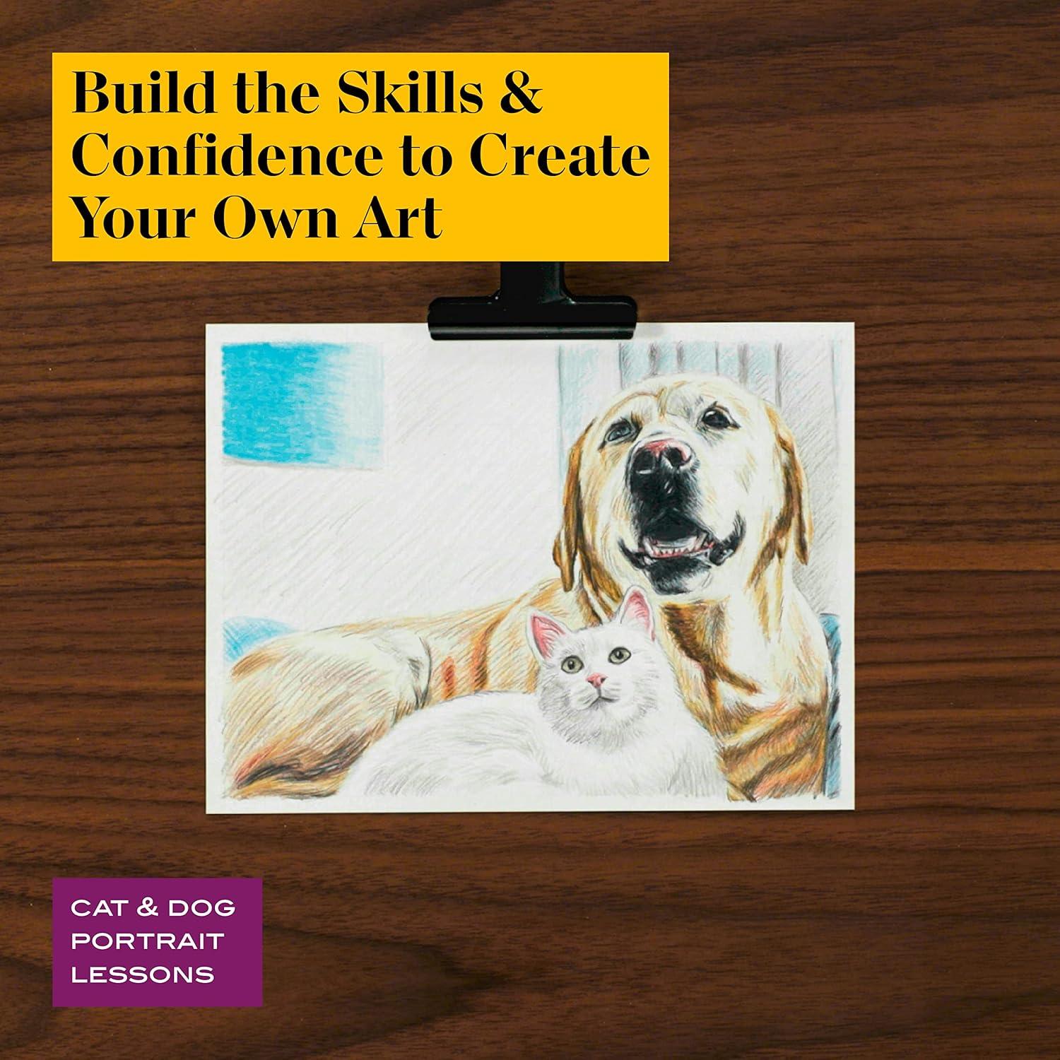 Prismacolor Technique, Art Supplies and Digital Art Lessons, Animal Drawings Set, Level 3, Includes Artist Roll Case, Dog, Cat & Pet Lesson, 28 Count(Animal Level 3) - view 5