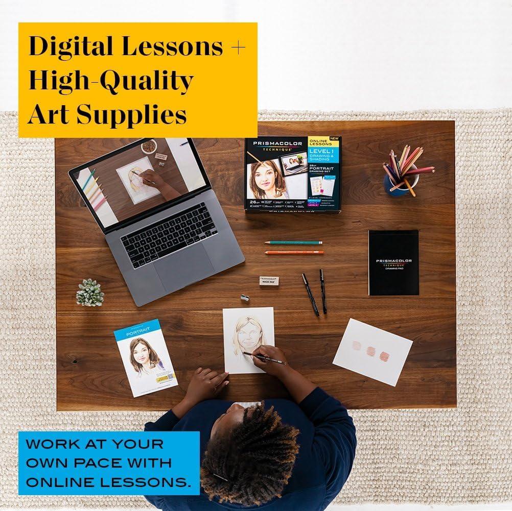 Prismacolor Technique, Portrait Drawing Set, Level 1, Art Supplies & Digital Art Lessons, 26 Count, Perfect for Beginner Artists and Professionals - view 2